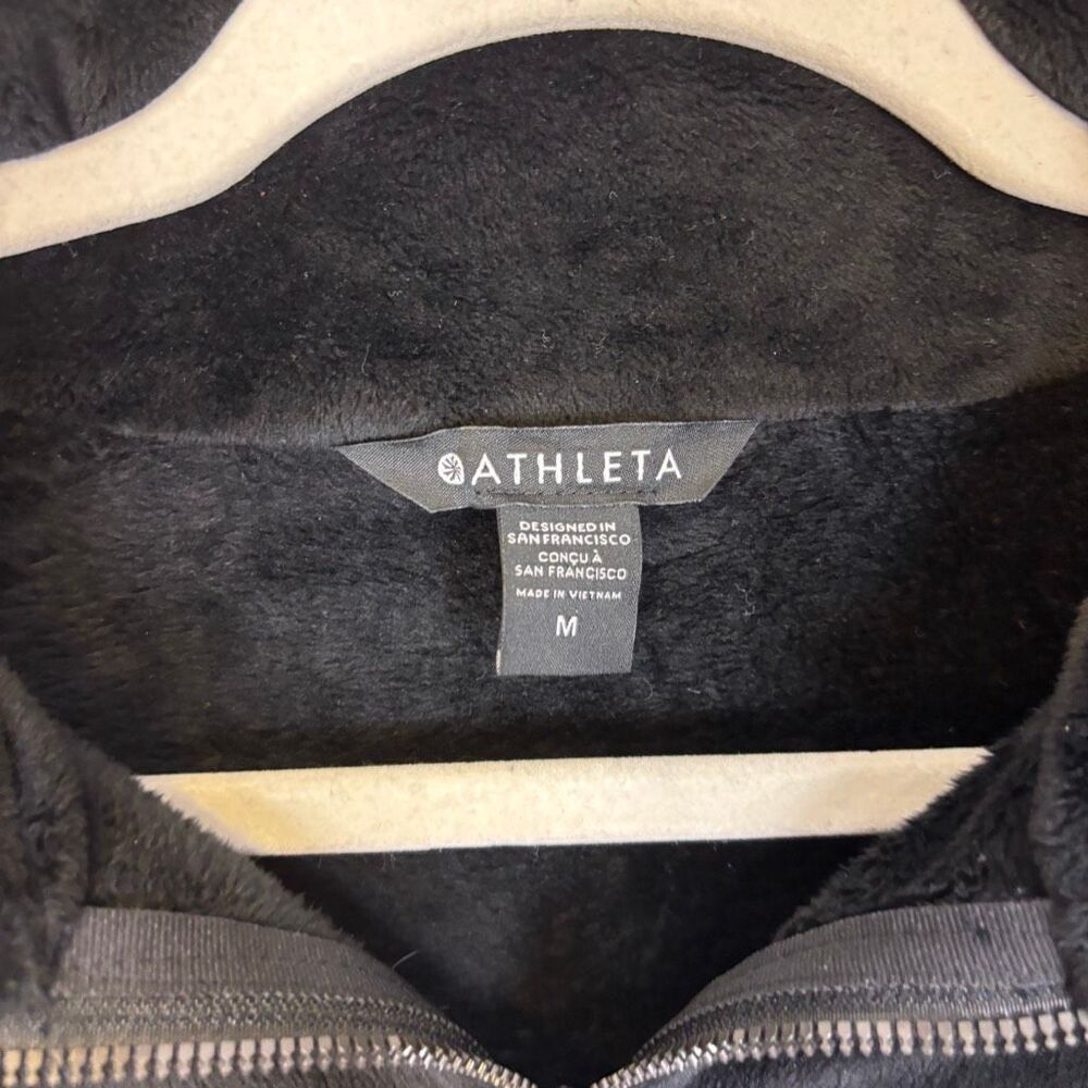 Athleta Black Recover Cozy Karma Full Zip Fleece Jacket Medium - Picture 5 of 6